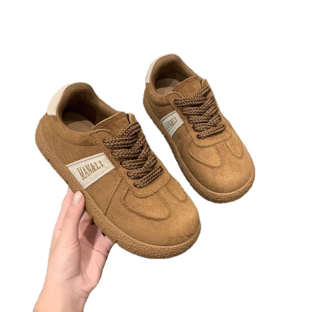 Retro Platform German Training Shoes Women's 2025 Autumn and Winter New Round Head Soft Sole Versatile Casual Board Shoes New