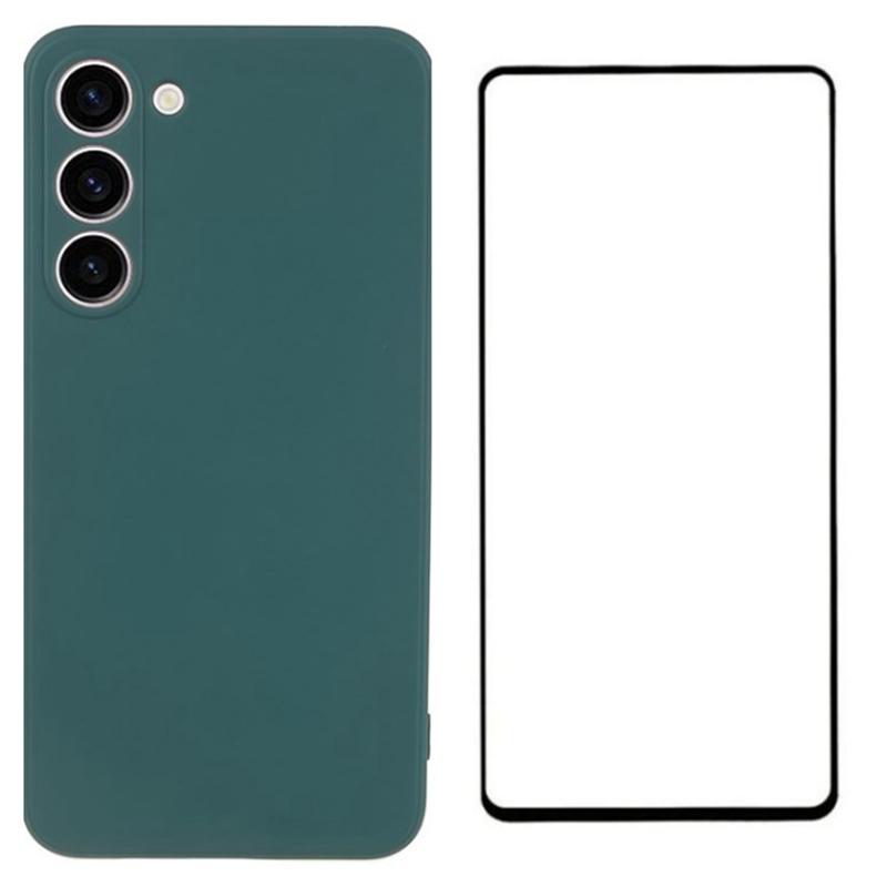 

For Samsung Galaxy S23+ Case Soft TPU Phone Cover with Screen Protector Army Green