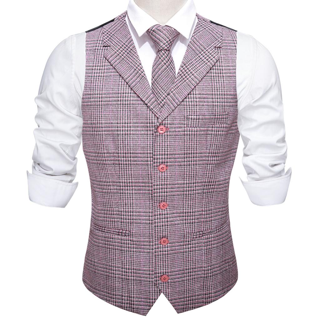 Vest For Men Mens Paisley Light Pink Waistcoat Jacquard