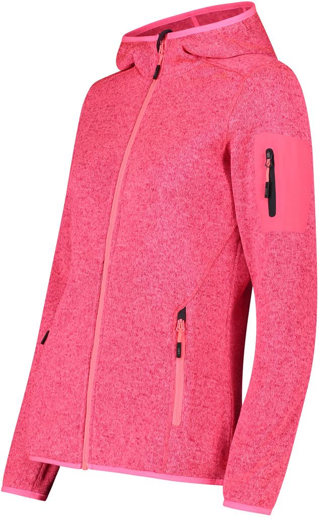 Куртка CMP Woman Fleece Jacket Fix Hood (3H19826) Женская плотная флисовая куртка Knit-Tech в пеструю полоску с капюшоном (3H19826) глянец/антрацит