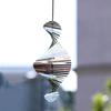 Flip Spiral Wind Spinner 3D Fishbone Whirligig Rotate Wind Chimes Outdoor Garden Hanging Decor Mirror Reflective Bird Deterrent