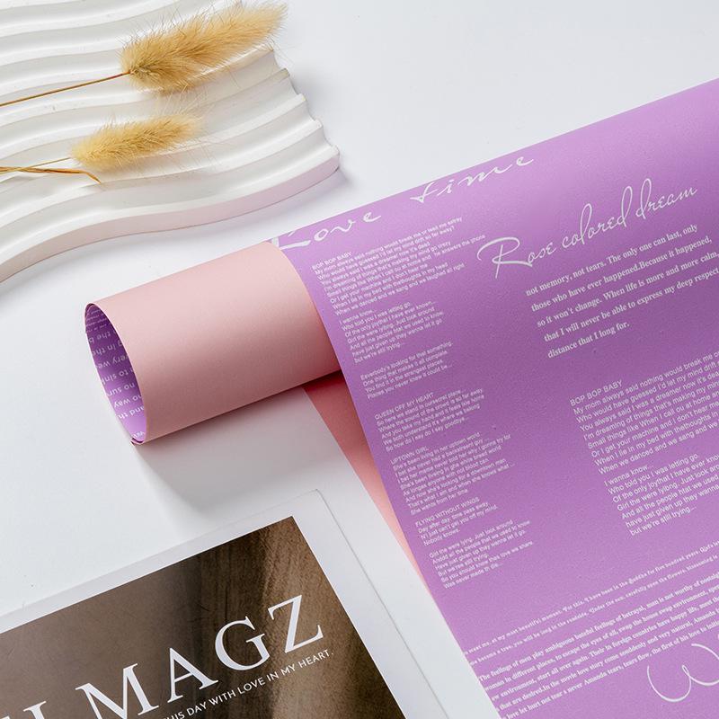 Bi-Color English & Hanji Floral Wrapping Paper for Bouquet Packaging