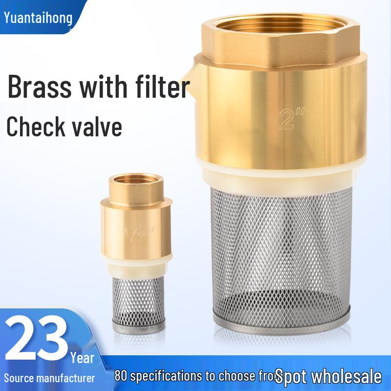 Leak-proof Brass 1-Inch Check Valve with Strainer for Water Pumps