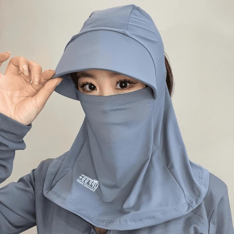 Upf99 Plus Ice Silk Sun Hood With Breathable Mesh And Wide Brim Face Neck Cover For Summer Cycling Hiking Outdoor