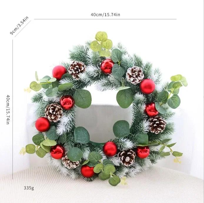 Holiday Decor Christmas Wreath Authentic Botanical Lightweight Construction Plastic Material Realistic Foliage