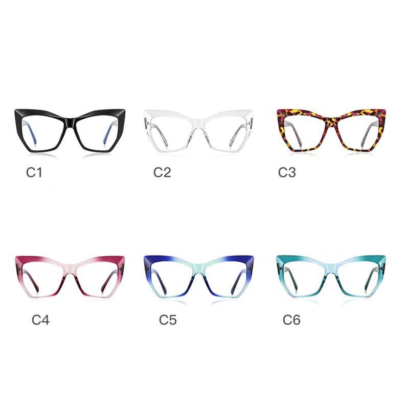 Big Frame Cat Eye Nearsighted Eyeglasses For Women TR90 Oversized Short-sight Prescription Spectacles Female 0 -0.5 -0.75 To -6.0