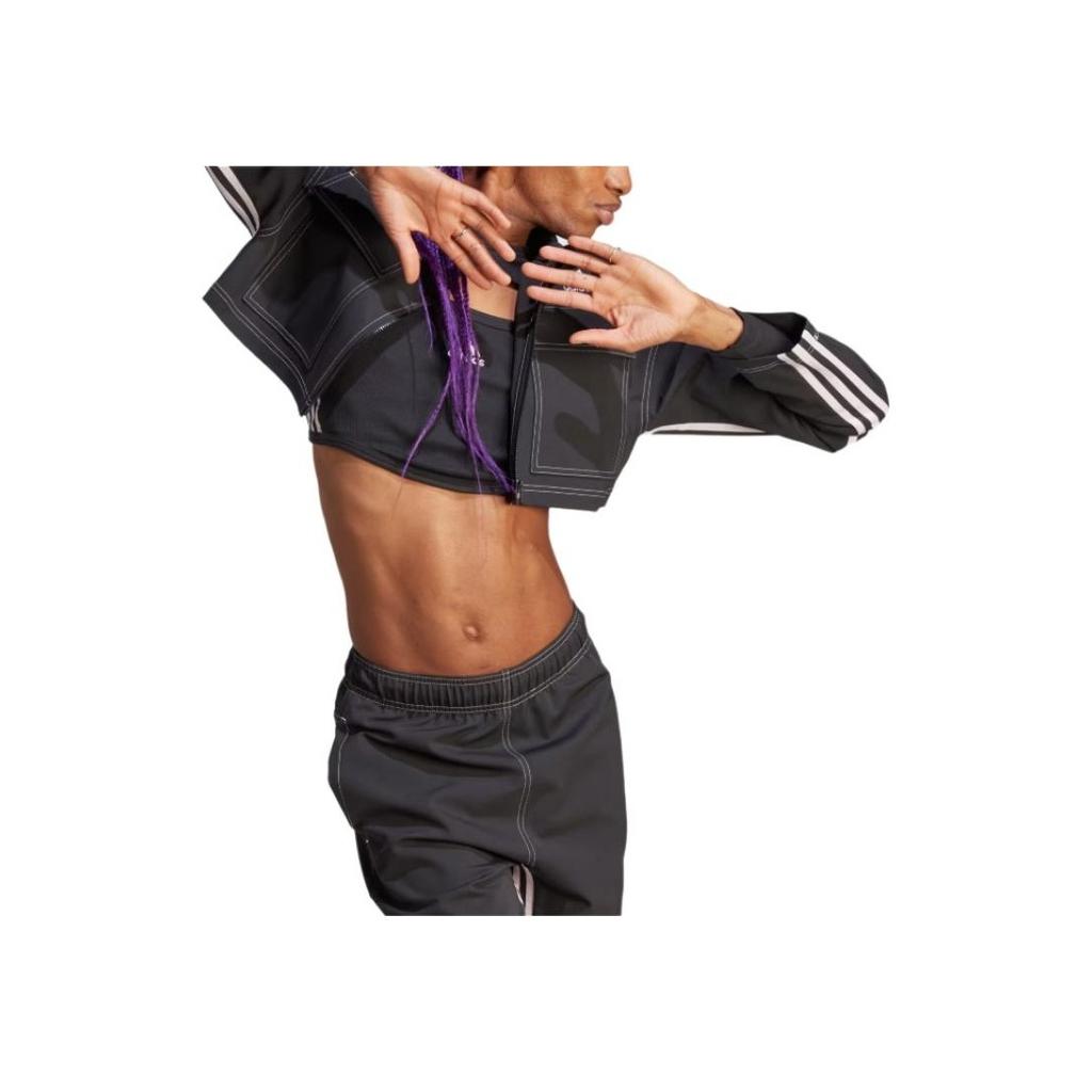 Adidas Einfarbige Cropped Langarmjacke Damen Oberbekleidung Schwarz IB4751