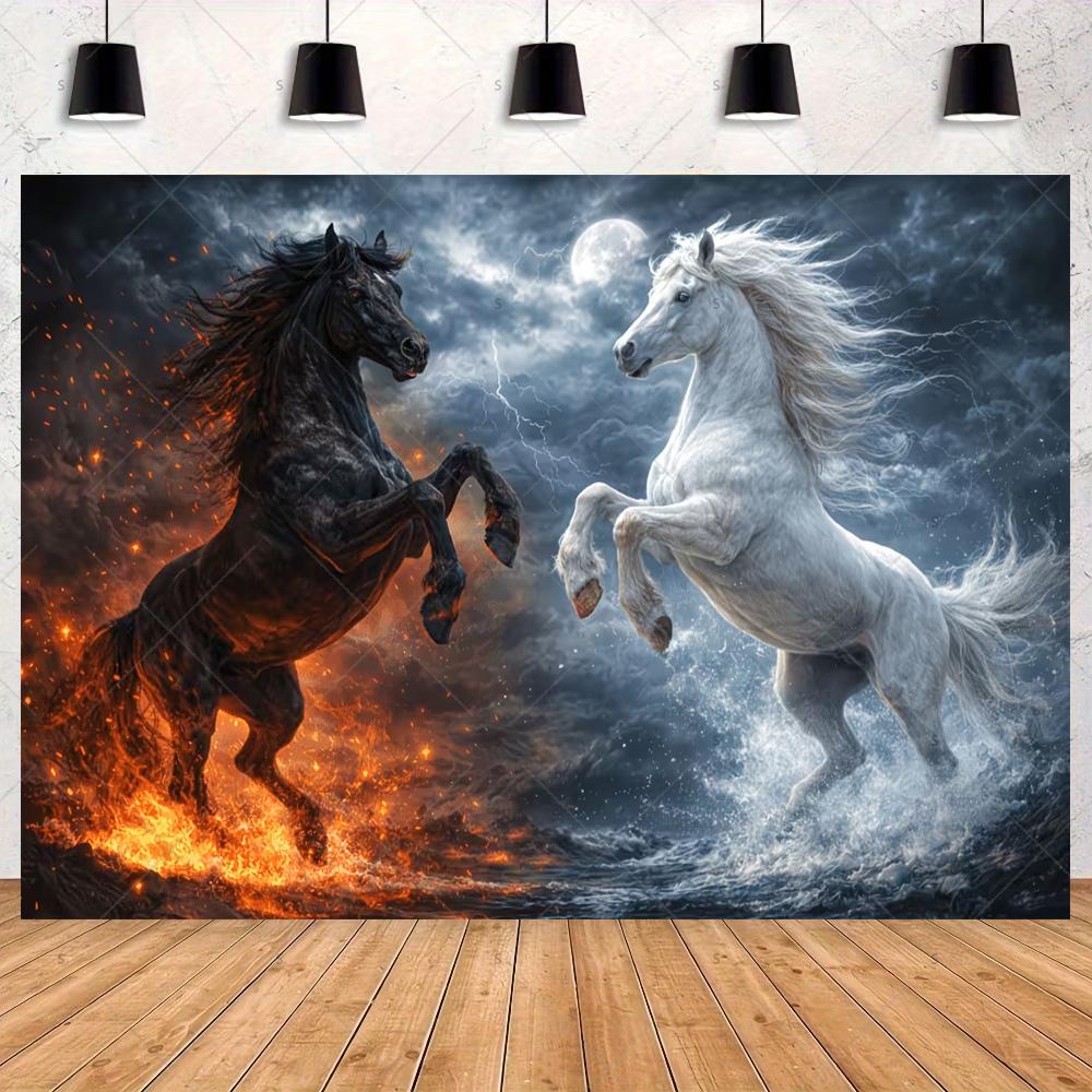 Ice and Fire Fusion Theme Backdrop Shocking Water Fire Elements Party Decoration Background Photography Studio Supplies Banner