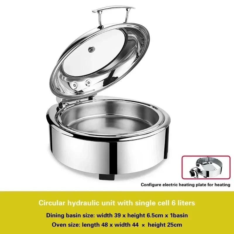 Electric heating insulation furnace Hotel breakfast stove Square Buffet Furnace tableware Stainless steel hydraulic buffet stove