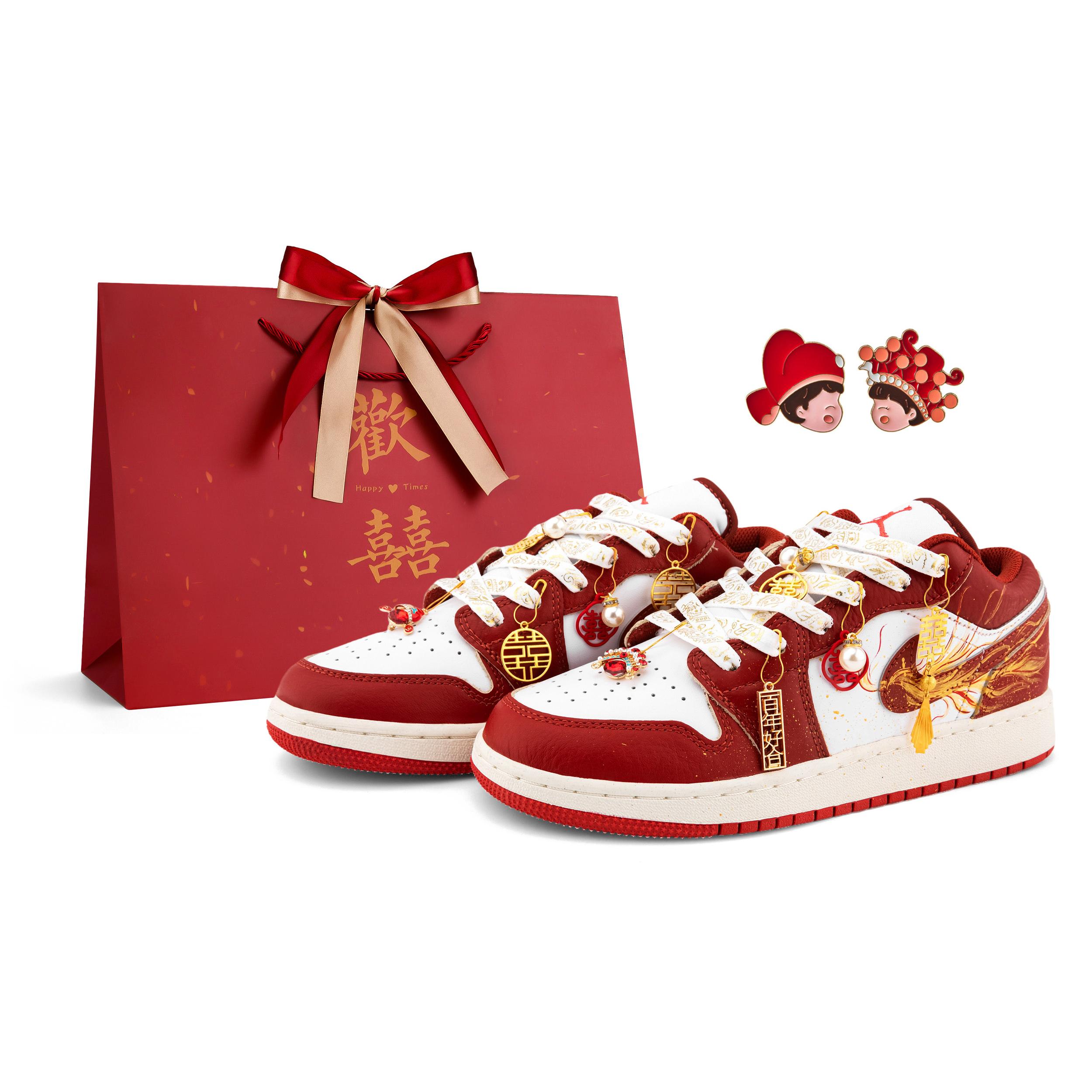 

Jordan Air Jordan 1 Non slip Lightweight Low top Vintage Basketball Shoes Unisex Red 553560-163(Team943-SBOX) 43