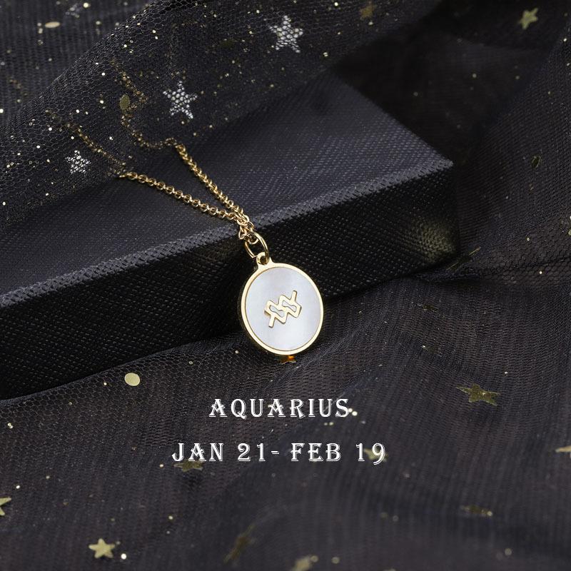 12 Constellation Symbol Titanium Steel Necklace Couple Necklace
