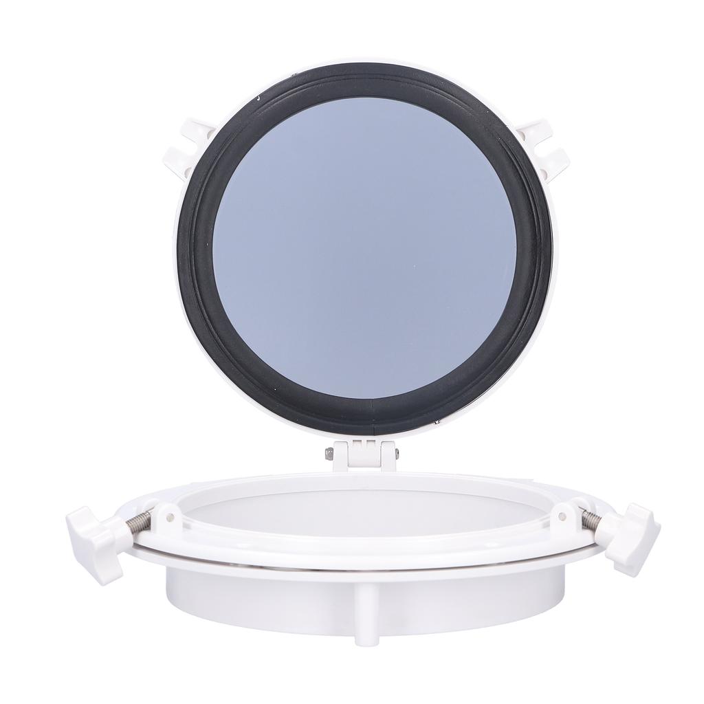 10in Rundt Koøye Koøye Herdet Glass Åpningsvindu for Marine Båt Yacht RV Hvit