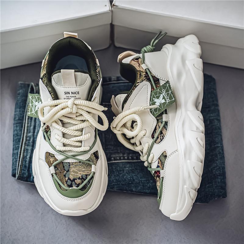 Męskie buty sportowe na grubej podeszwie, modne buty sportowe na co dzień na cztery pory roku, z miękką podeszwą, outdoorowe buty do biegania dla studentów, męskie sneakersy