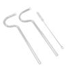 Flute Style Glass Drinking Straws Special Shaped Transparent High Borosilicate Juice Straws with Cleaning Brush