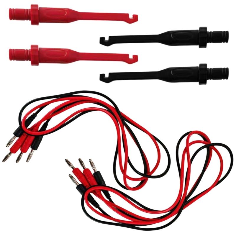 2 Set Electric Wire Piercing Probe Clip Multimeter Test Leads Set Puncture Probes 4mm Banana Plug Automotive Test Leads