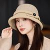 Mom hat lady autumn and winter show face small bucket hat retro versatile top hat in the elderly winter warm basin hat