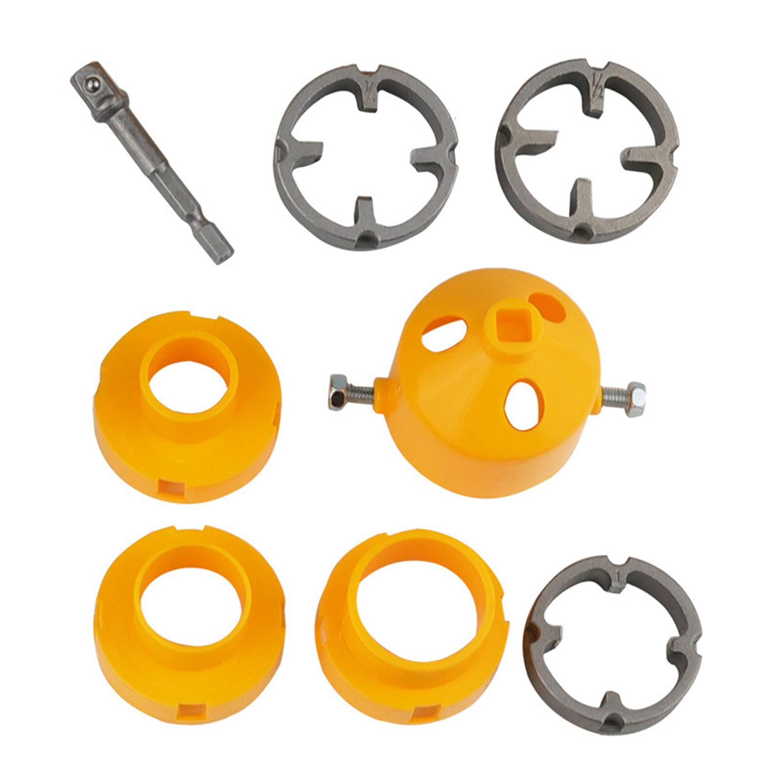 

Набор из 8 штук для нарезания резьбы на водопроводных трубах. Устройство для нарезания резьбы, превращающее дрель в универсальный инструмент для нарезания резьбы на трубах различных размеров.