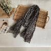 Vintage Cotton and Linen Scarf for Women Autumn and Winter Printed Thin Pleated Scarf Silk Scarf
