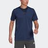 adidas T Shirts Men's Dark Blue Crew Neck Moderate Straight Fit GM2129