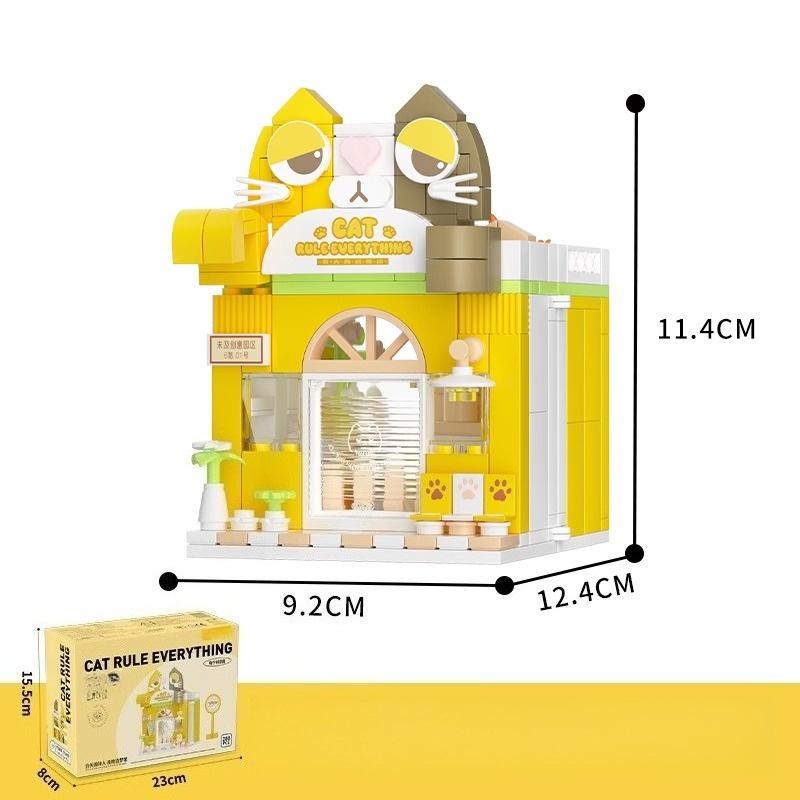 Street View Building Blocks Creative Paradise Children's Educational Assembly Cute Toy Store Handmade Diy Model Ornaments Gifts