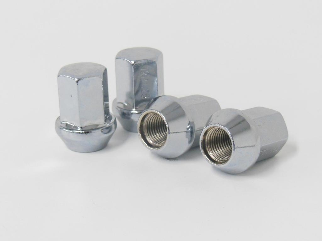 TIPTOP Wheel Lug Nuts, 16 Pieces, Bag Plated (with Collar), 17HEX M12 X P1.25, Height 31mm, Tapered Seat N-22-16