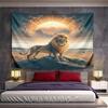 Majestic Lion At Sunrise Pattern Wall Hanging Tapestry Decorative Tapestry Home Decor for Bedroom and Living Room