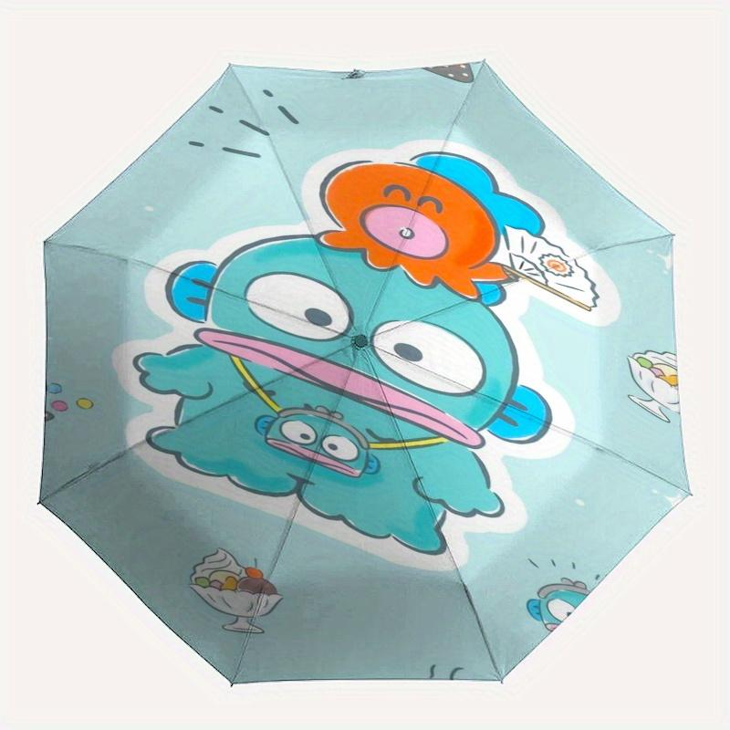 Cute character,Kawaii design Automatic Folding Umbrella Simple 8 Rib Design, Bright Cartoon Pattern, Durable Iron Frame, Suitable For Travel