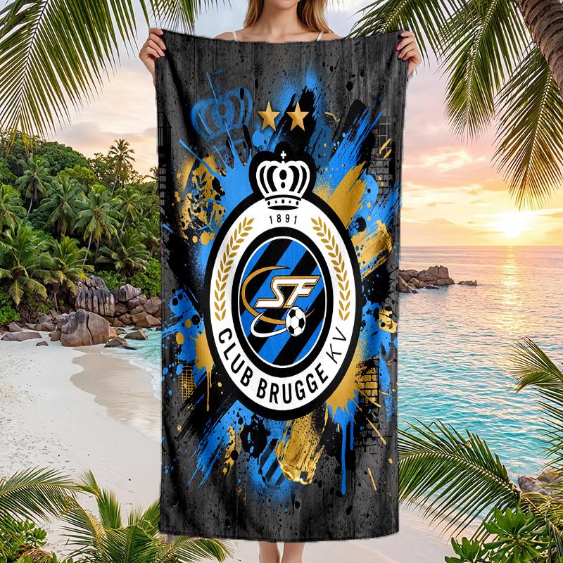 Club Brugge FC Stampa Asciugamano da Spiaggia Quick Dry Microfibra Assorbente Portatile da Viaggio Asciugamano da Nuoto