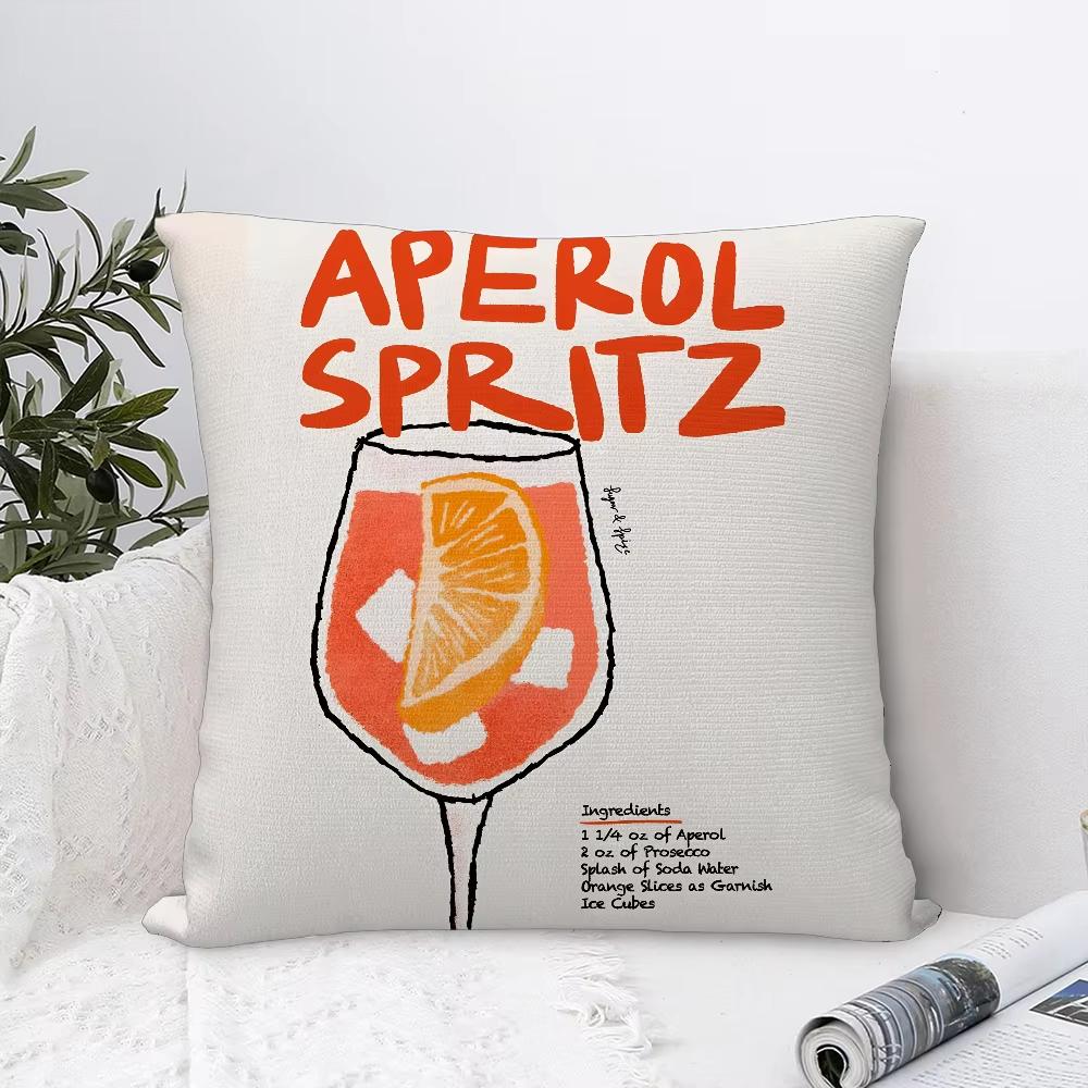 Aperol Spritz Pillow Case Sofa Decorative Home Double-sided Print Square Pillow Living Room Decor Decoration PillowCase Gift