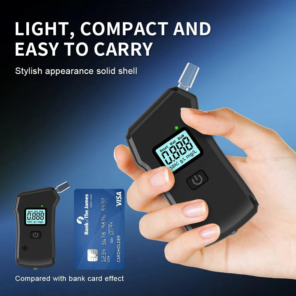 Přenosný digitální alkohol tester s baterkou, profesionální vysoce přesný dechový analyzátor s hlasovým ovládáním