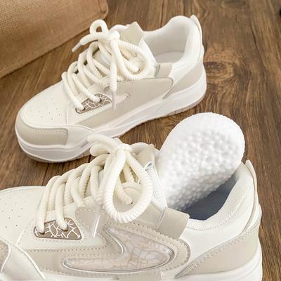 B2202 Latex Insole/dopamine Thick Baseplate Shoes Women's 2025 Spring New Round Head Niche Bread White Shoes