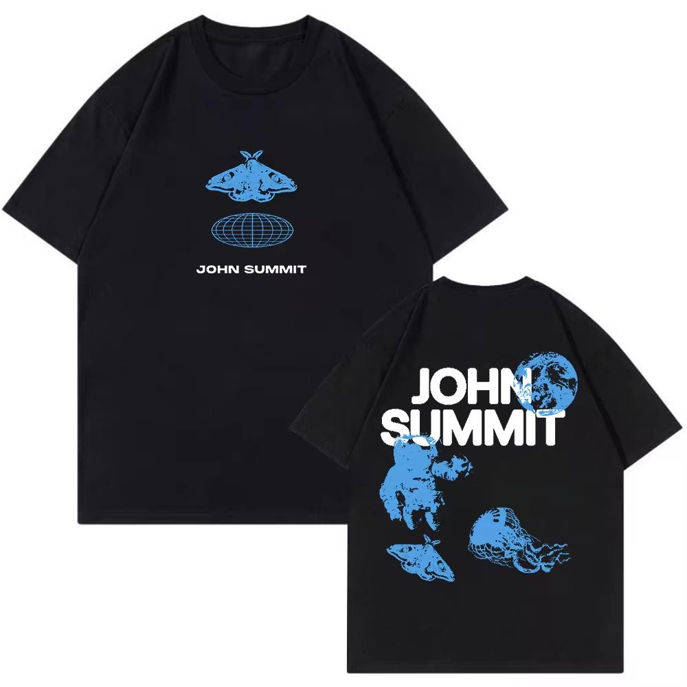 John Summit Tričko Tour Crewneck Streetwear Trička Ženy Muži Hip Hop Unisex Móda Oversized Ležérní Harajuku Topy Krátký Rukáv