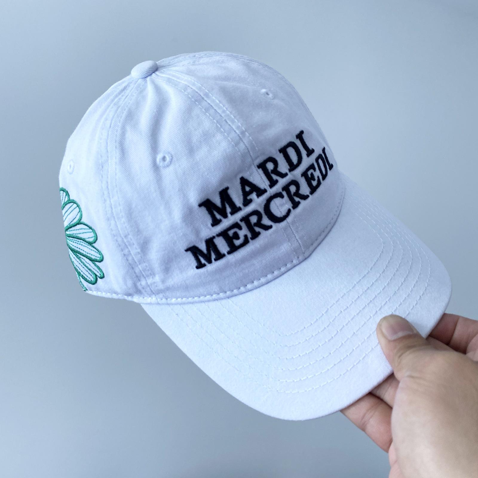 

Spring and Summer New Letter Flower Embroidered Baseball Cap Casual Pure Cotton Breathable Baseball Cap Men M（56-58cm）