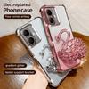 KEYSION Shockproof Plating TPU Phone Case for TECNO Spark Go 2 Pop 10 Glitter Jewelled Swan Kickstand Cover for Infinix Smart 10