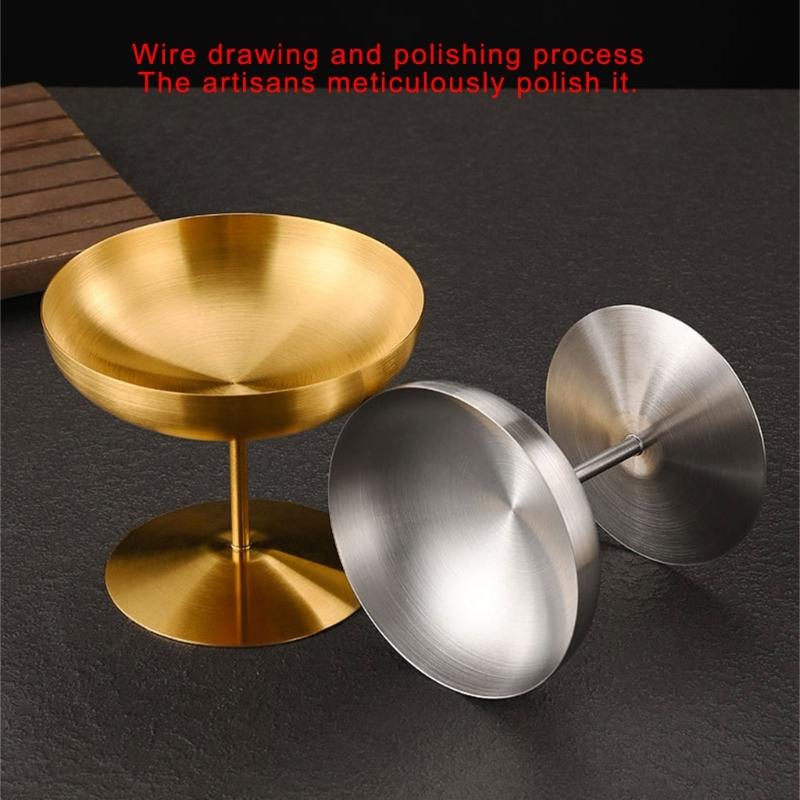 Elegante Retro-Dessertschalen aus Edelstahl mit Fuß 150ml/250ml Fassungsvermögen für Eis Cocktails Salate