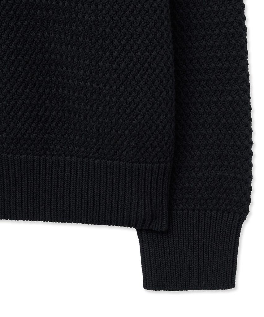 NOIRER Oversized Heavy Polo Knit (Black)
