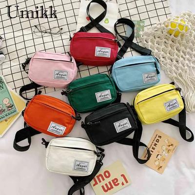 Fashion Canvas Crossbody Bags for Women Casual Small Shoulder Bag Handbag Zipper Students Mini Lovely Messenger Bag Purse