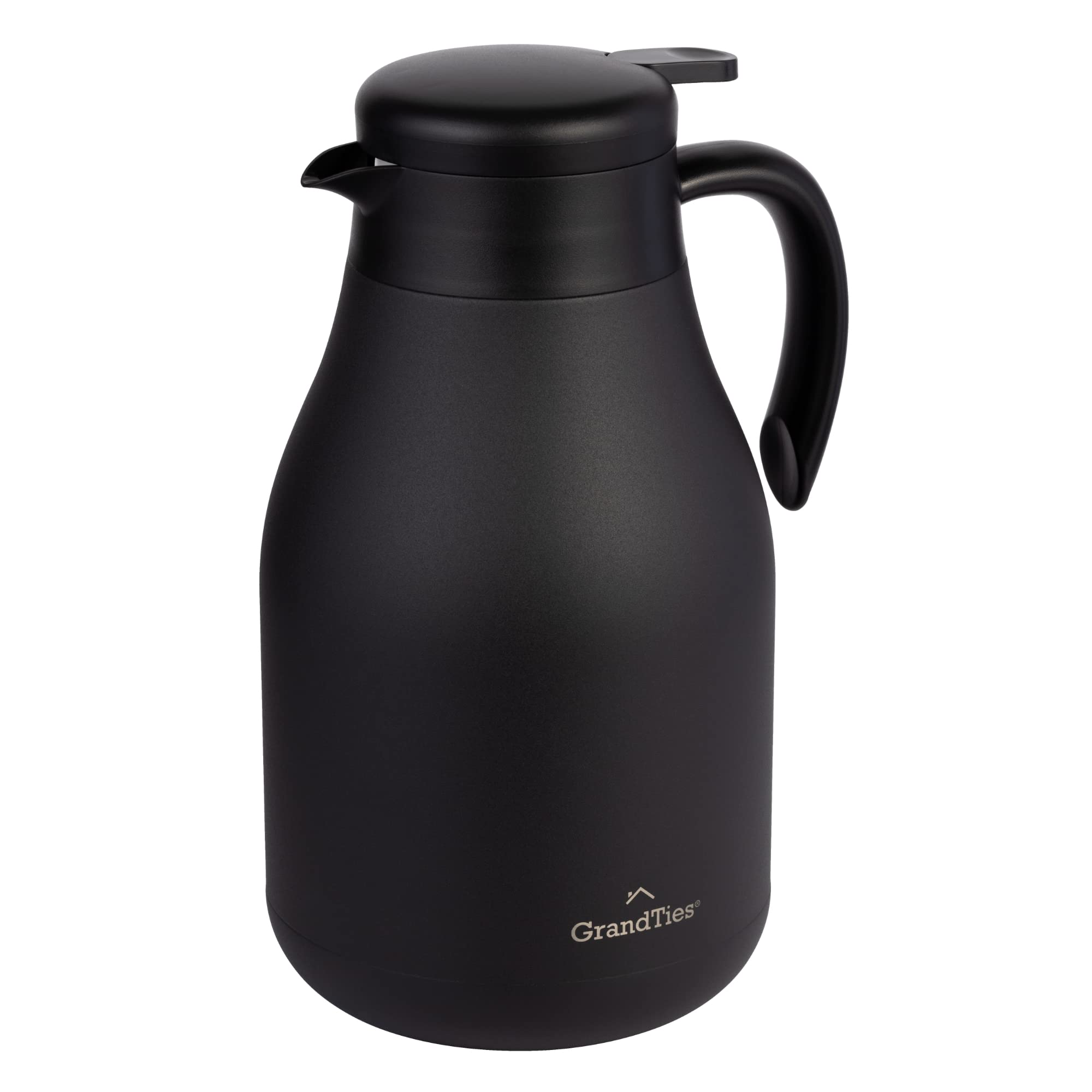 

GrandTies 61oz Stainless Steel Thermal Coffee Carafe Insulated Double Wall Vacuum Coffee Coffee Hot Water Keeps Warm for 12 Hours - Thermos, Pot,
