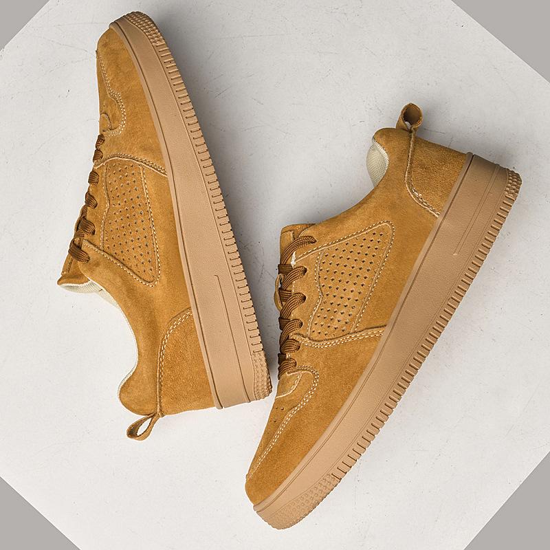 Men's Spring Low-Top Breathable Suede Retro Sneakers - Large Size Casual Shoes