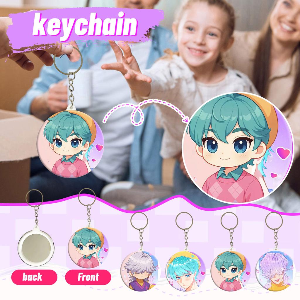 Boys Anime Pendant Keychain Holder Car Keychain Mobile Phone Bag Pendant Cute Kawaii