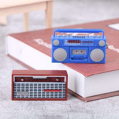 Dollhouse Mini Ornaments Mini Nostalgic Radio Recorder Model Toy Decorations