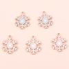 10pcs 19x21mm Enamel Winter Snowflake Charms for Jewelry Making New Year Christmas Earrings Pendant Necklaces DIY Craft Supplies