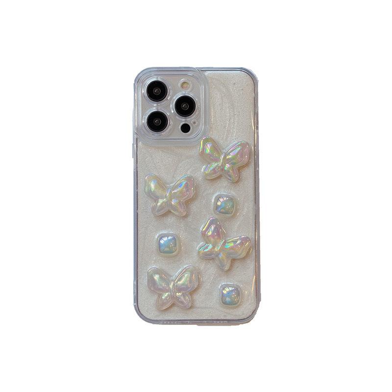 Epoxy Glitter Mobile Phone Case For Iphone17Promax Colorful Butterfly Wind Apple 16 Pearl 15 Soft