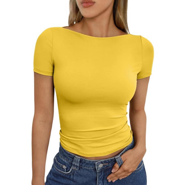 Casual Slim Fit Short Sleeve Shirt Women's Fashion Outerwear Top