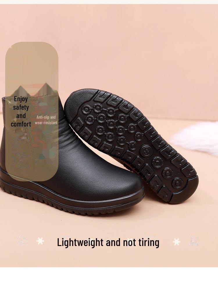 Women's Winter Warm Cotton Boots - Soft Bottom, Plus Velvet, Middle-Aged & Elderly Short Boots