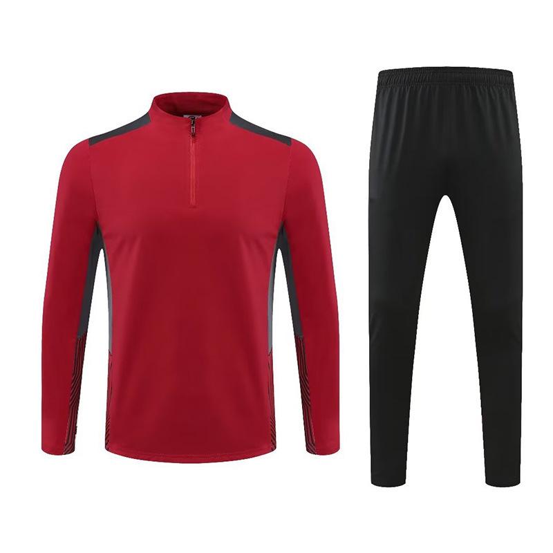 Stand Collar Half Zip Sweatsuit Set Men's Basketball Training Camp Tracksuit Custom Logo Print Sports Jacket