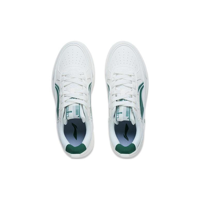 Li Ning Tianji 2.0 Abrasion Resistant Breathable Low top Skateboard Shoes Men's White Green AGCT211-1