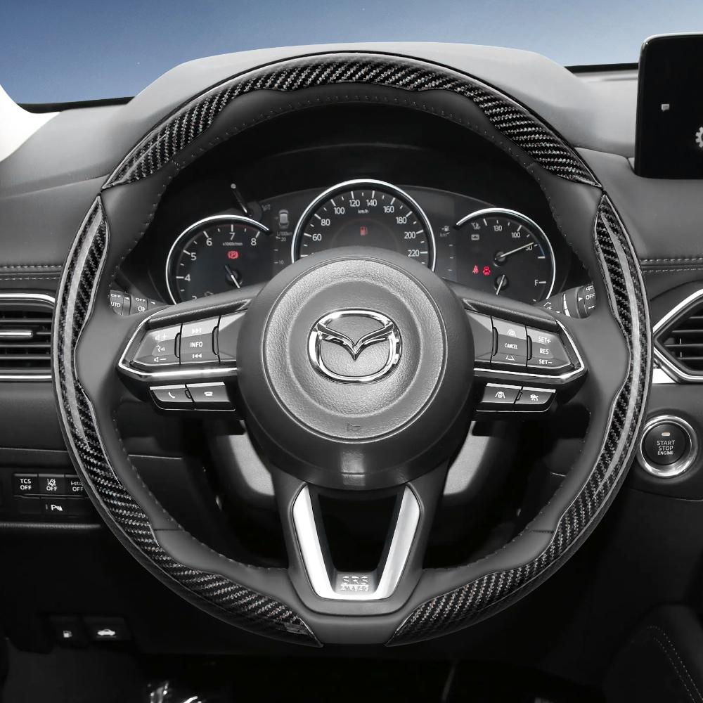 Geeignet für Mazda Lenkradabdeckung mit Carbonfaser-Textur, segmentiertes Schnellverschluss-Design, langlebig, für Cx-