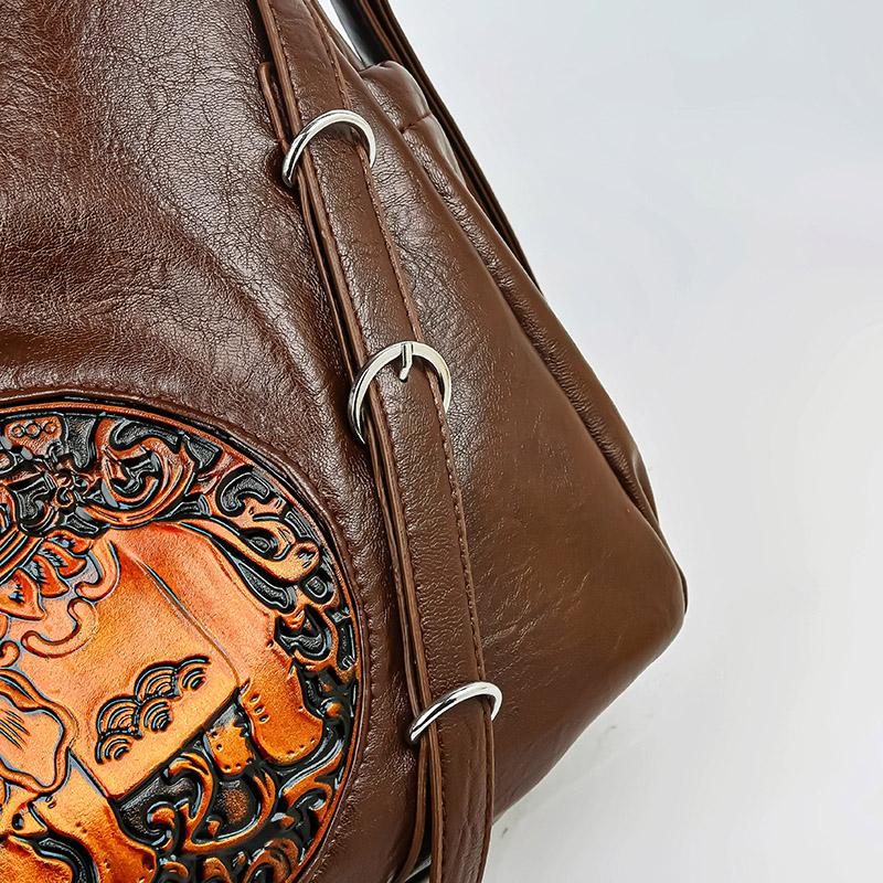 Handbag Women's Retro Underarm Bag Backpack Multi-Functional Shoulder Bag Three-Purpose Bag