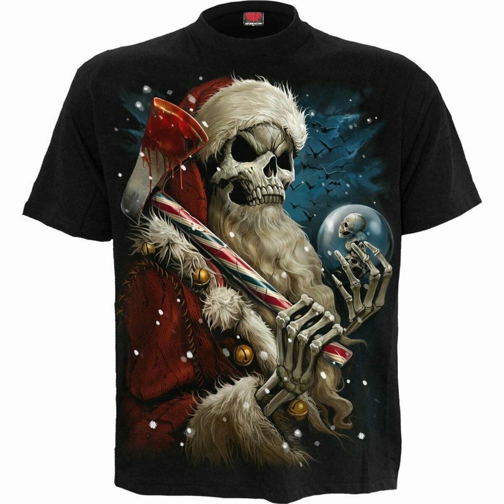 Spiral Direct New Candy Cane Santa T Shirt Biker Skirt Christmas Gift Unisex T-Shirt S
